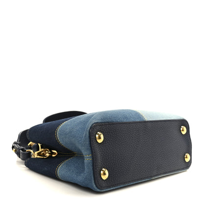 Louis Vuitton Taurillon Denim Capucines BB Navy Blue 4 of 10