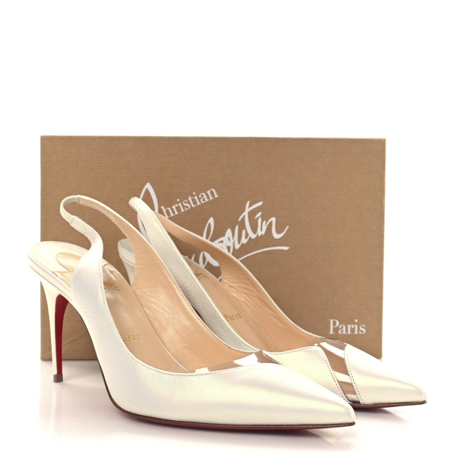 Nappa PVC V Sling 85 Pumps 40.5 White
