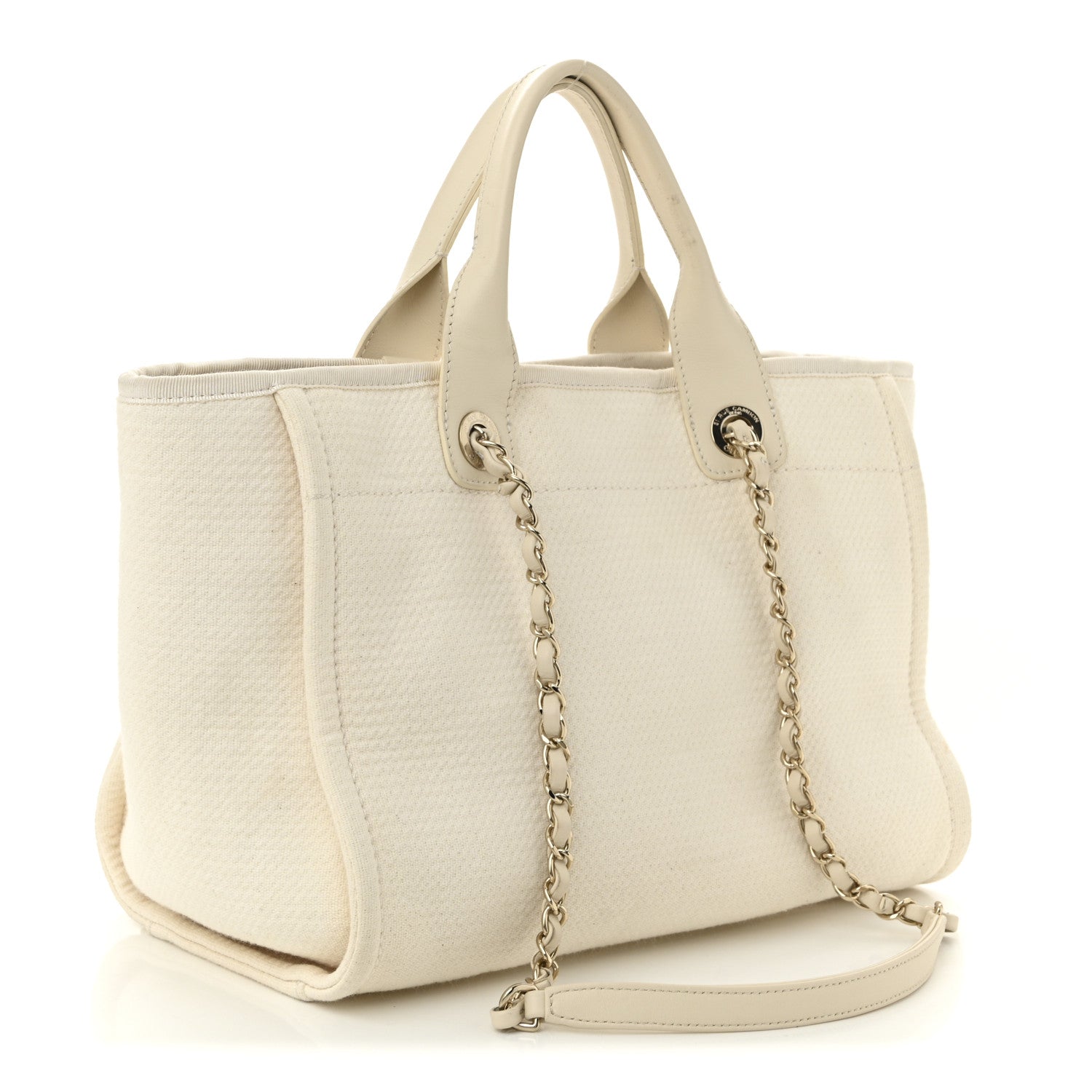 Chanel Mixed Fibers Small Deauville Tote White 3 of 12