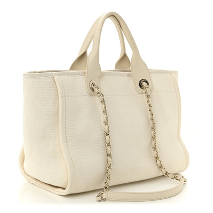 Chanel Mixed Fibers Small Deauville Tote White 3 of 12