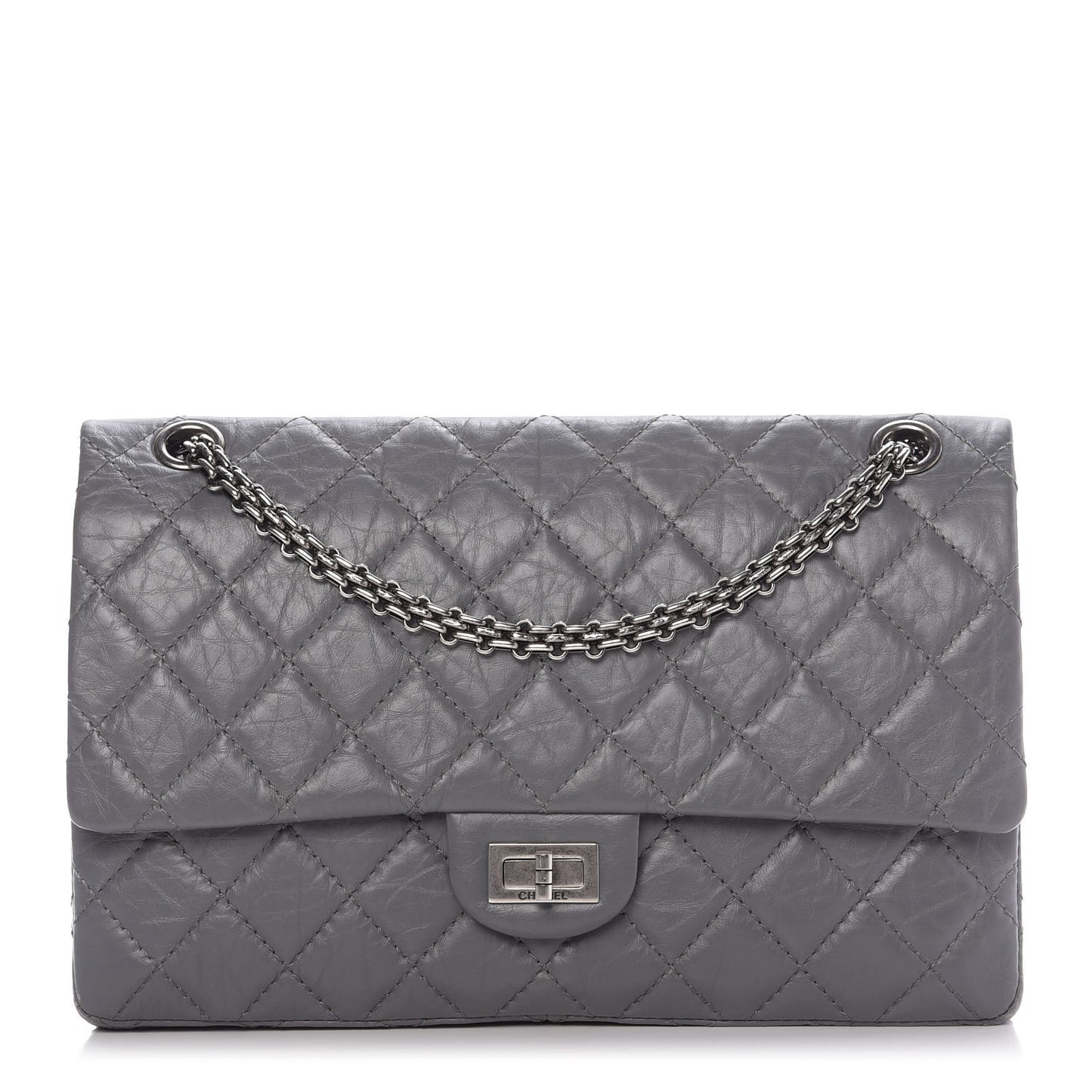 Aged Calfskin Quilted 2.55 Reissue 226 Flap Grey