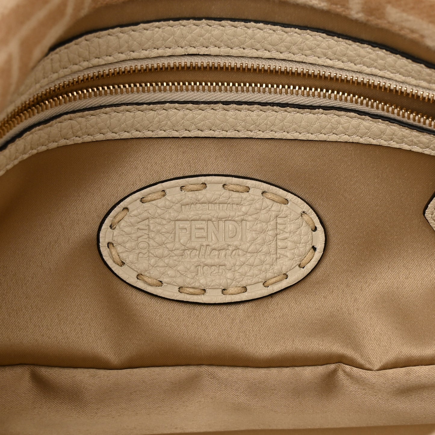 Wool Cuoio Romano Selleria FF 1974 Baguette 1997 Beige Cammello Camelia