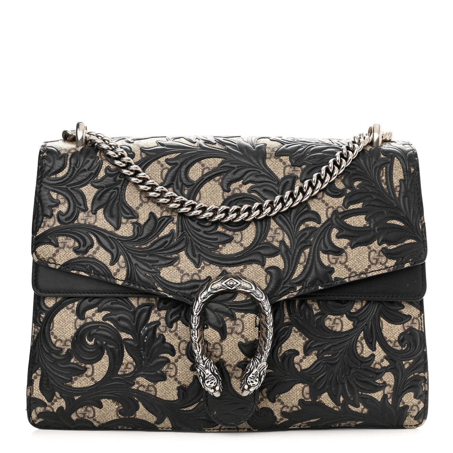 Gucci GG Supreme Monogram Arabesque Medium Dionysus Shoulder Bag Black 1 of 14