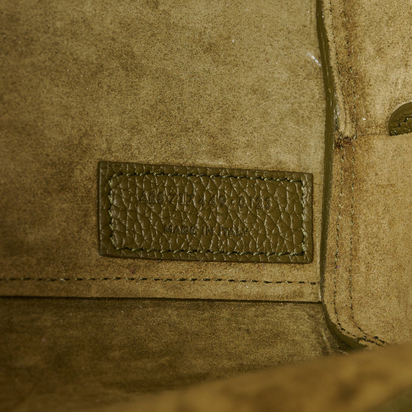 Grained Calfskin Nano Supple Sac De Jour Green