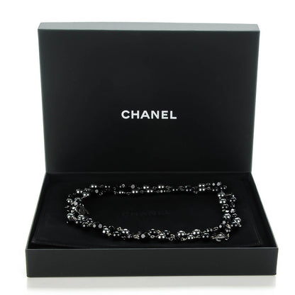 Chanel Ruthenium Beaded CC Long Necklace Black 4 of 4