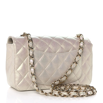 Chanel Iridescent Lambskin Quilted Mini Rectangular Flap Ivory 3 of 12