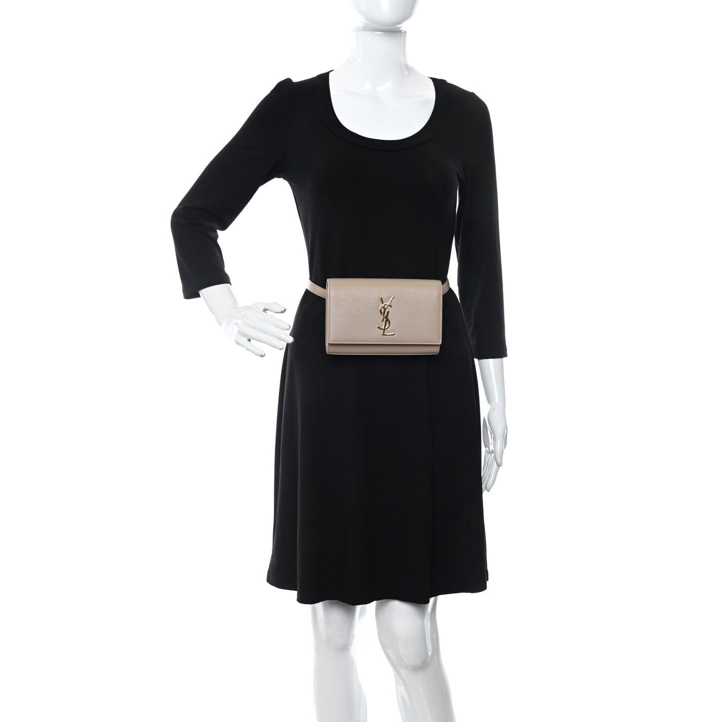 Grain De Poudre Monogram Kate Belt Bag Dark Beige