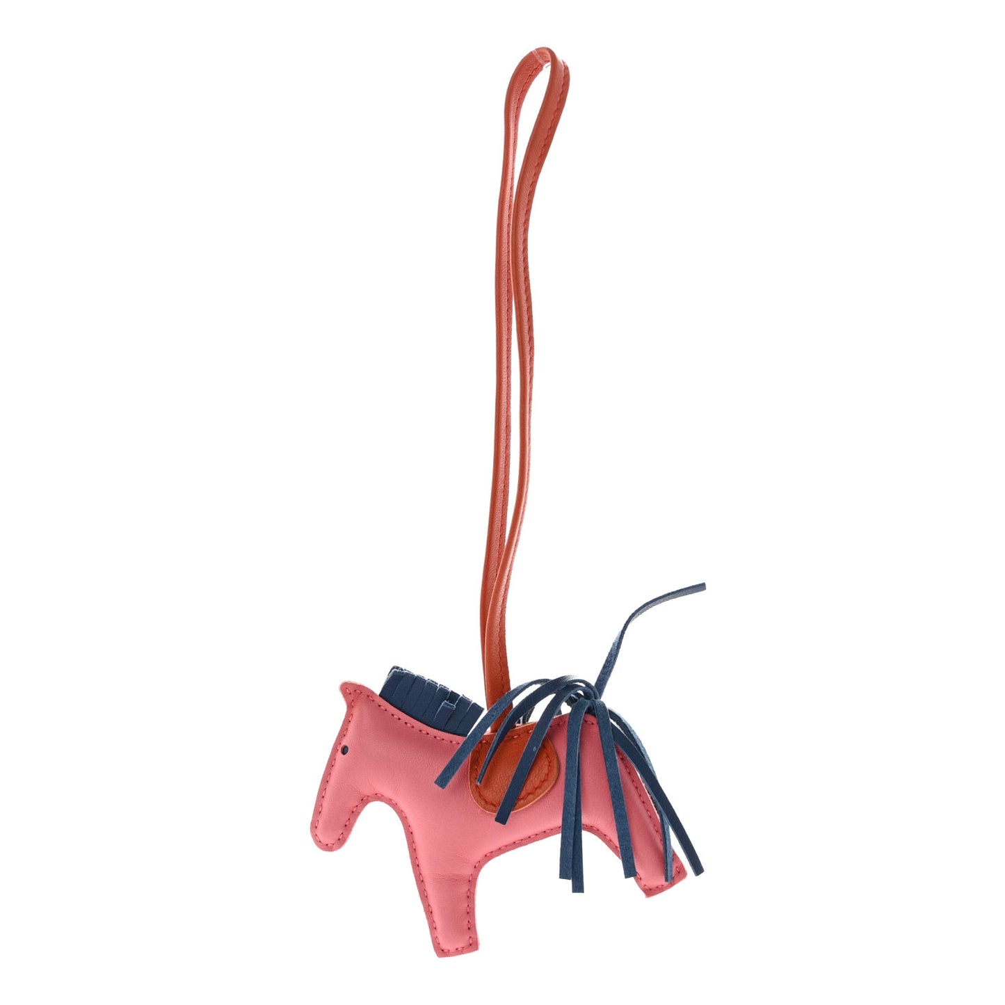 Milo Lambskin Grigri Rodeo Bag Charm PM Rose Azalee Cornaline Bleu De Malte