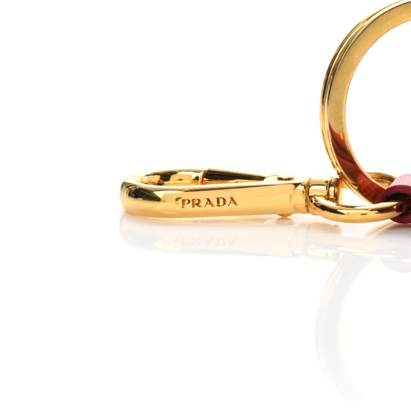 Saffiano Heart Keychain Charm Peonia