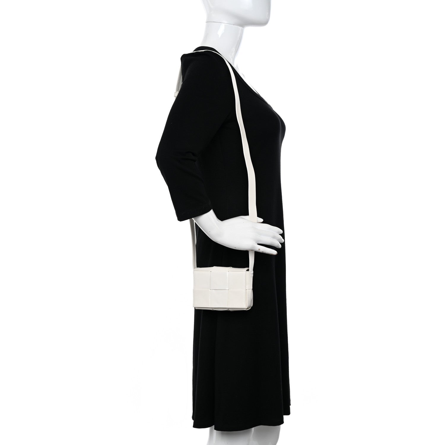 Bottega Veneta Lambskin Maxi Intrecciato Extra Mini Cassette Crossbody Bag White 2 of 8