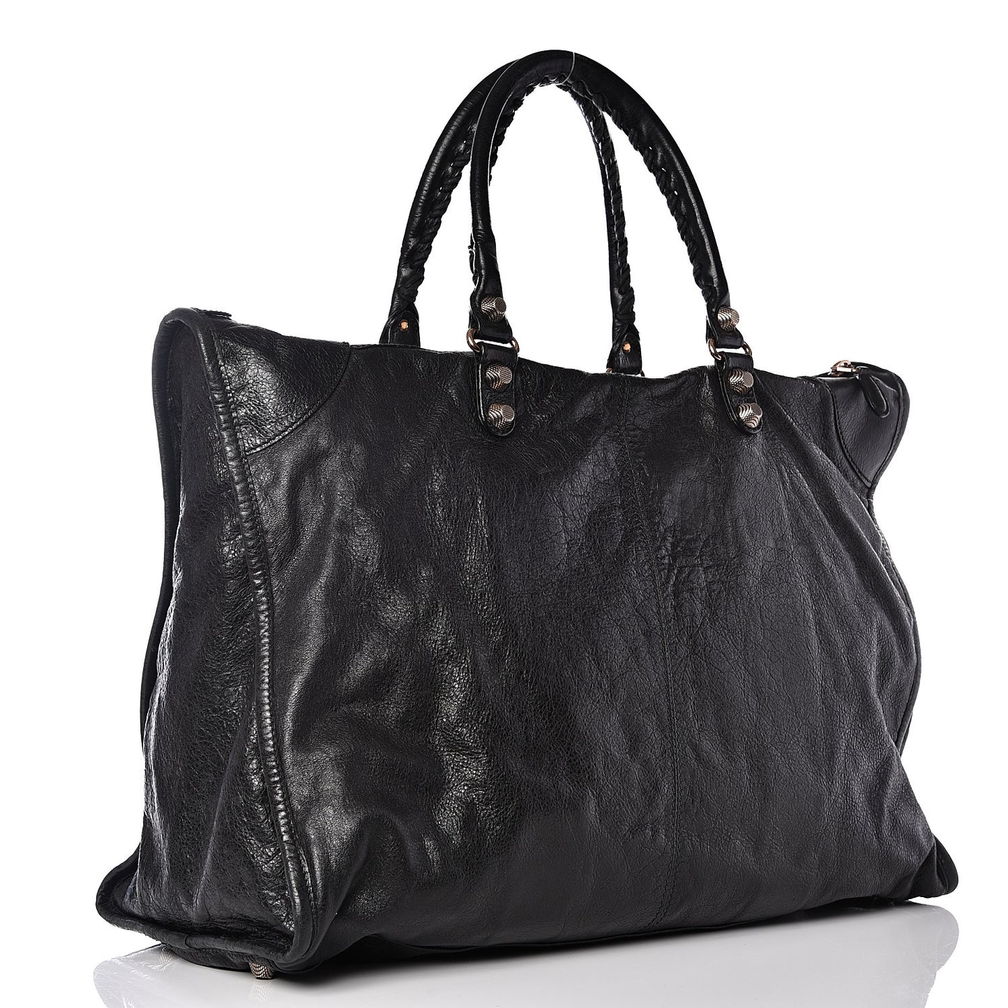 Agneau Giant 12 Rose Gold Hardware Weekender Black