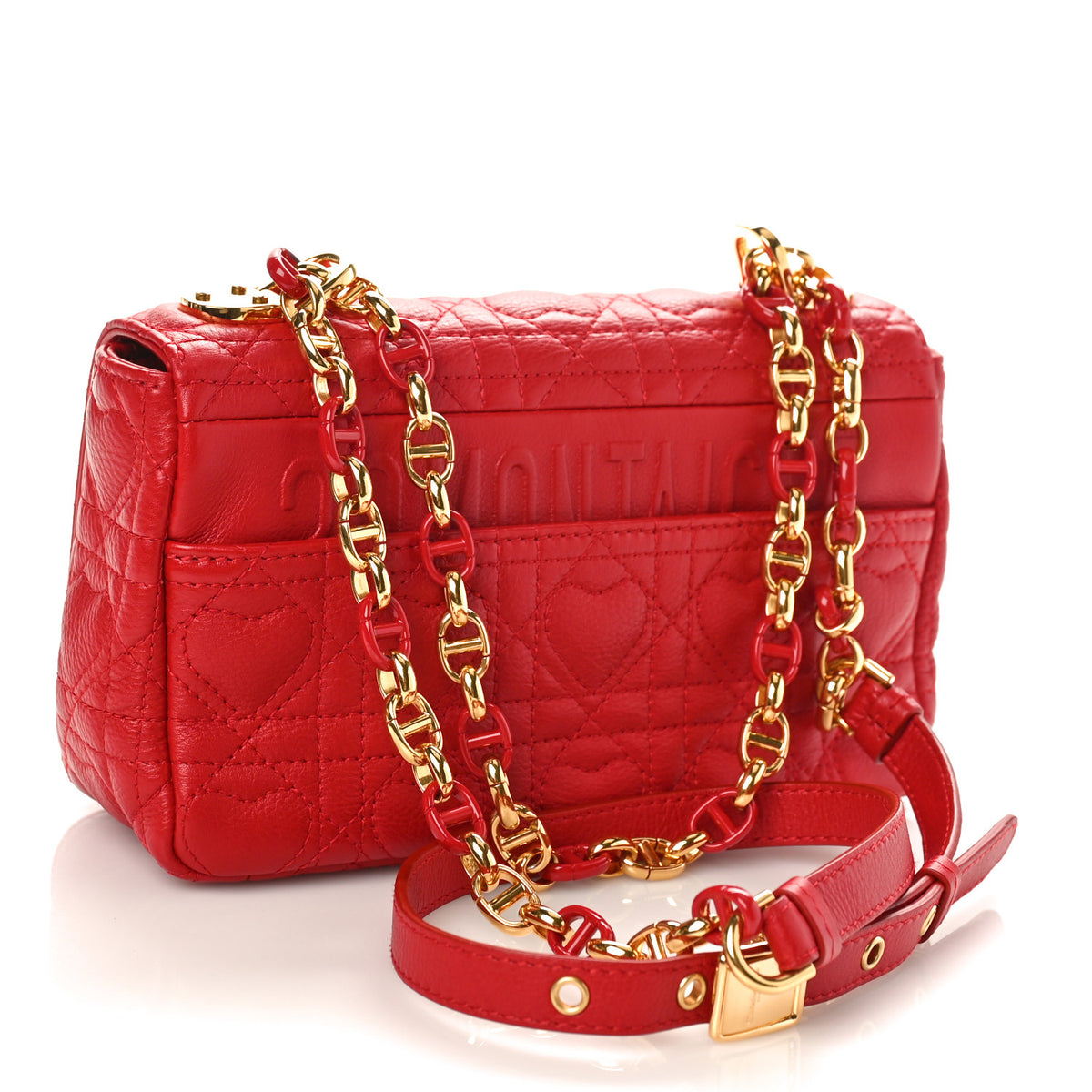 Christian Dior Calfskin Cannage Dioramour Small Caro Bag Bright Red 3 of 8