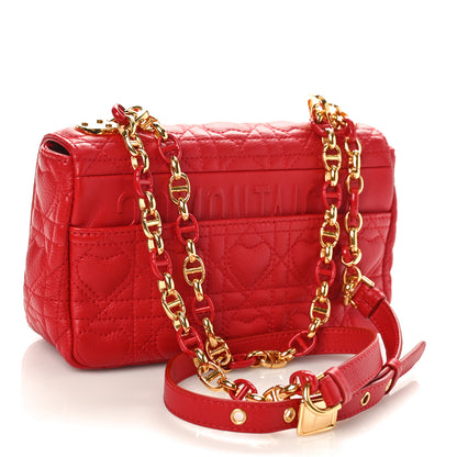 Christian Dior Calfskin Cannage Dioramour Small Caro Bag Bright Red 3 of 8