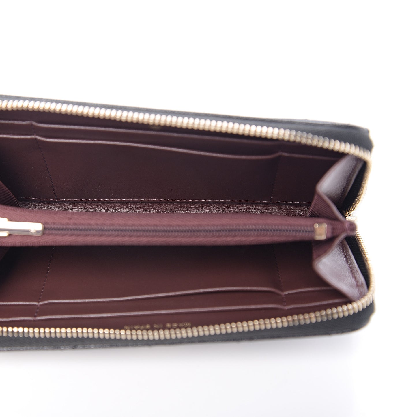 Caviar Quilted Small Zip Around Wallet Black