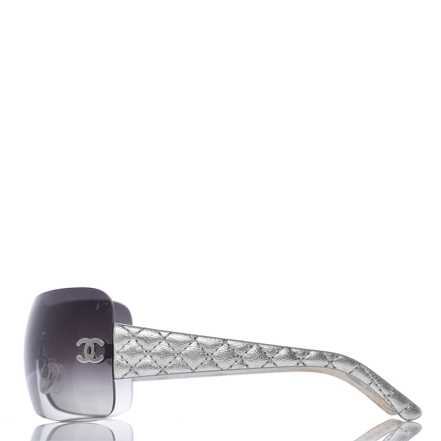 Chanel Metallic Quilted CC Sunglasses 4157-Q Silver 2 of 10