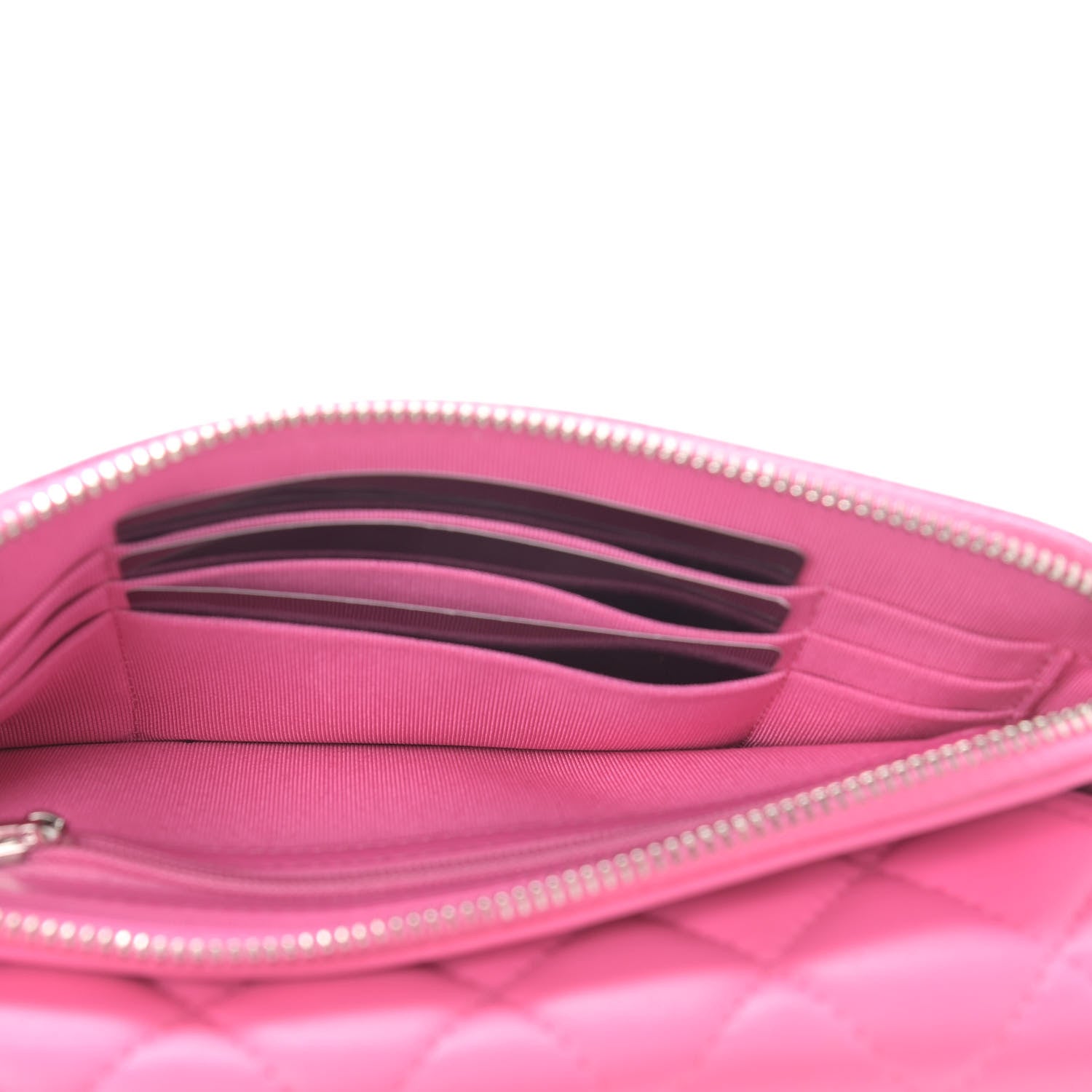 Chanel Lambskin Quilted Flap Phone Holder With Chain Neon Pink 7 of 14