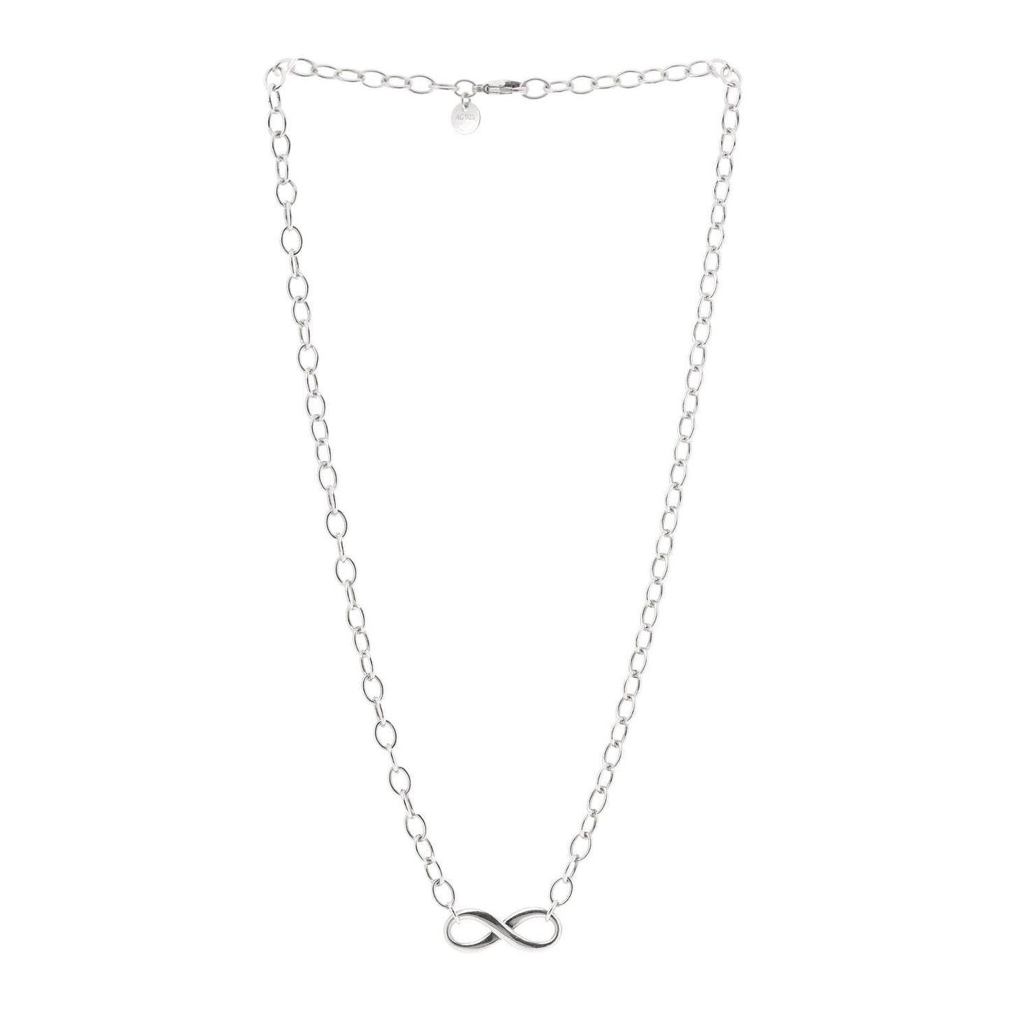 Sterling Silver Narrow Infinity Link Necklace