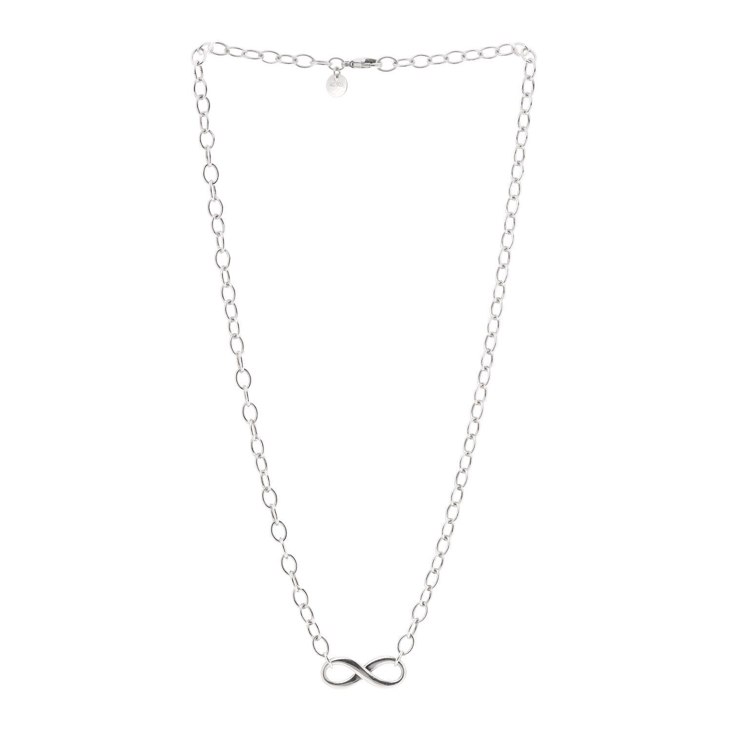 Tiffany Sterling Silver Narrow Infinity Link Necklace 3 of 6