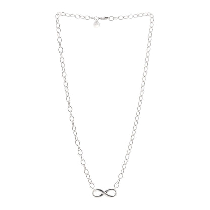 Tiffany Sterling Silver Narrow Infinity Link Necklace 3 of 6