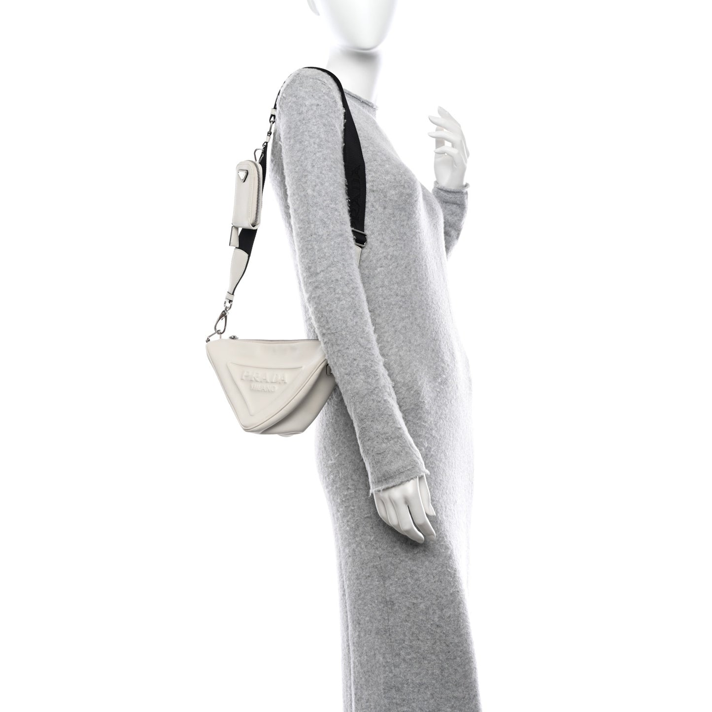 Grace Lux Triangle Shoulder Bag White