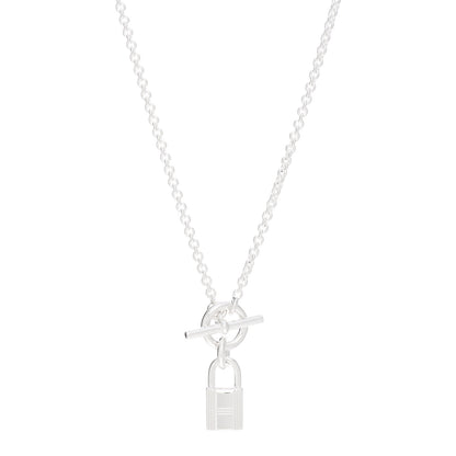 Hermes Sterling Silver Cadenas Kelly Lock Pendant Necklace 1 of 5