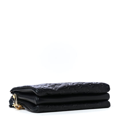 Louis Vuitton Lambskin Embossed Monogram Coussin PM Black 5 of 8