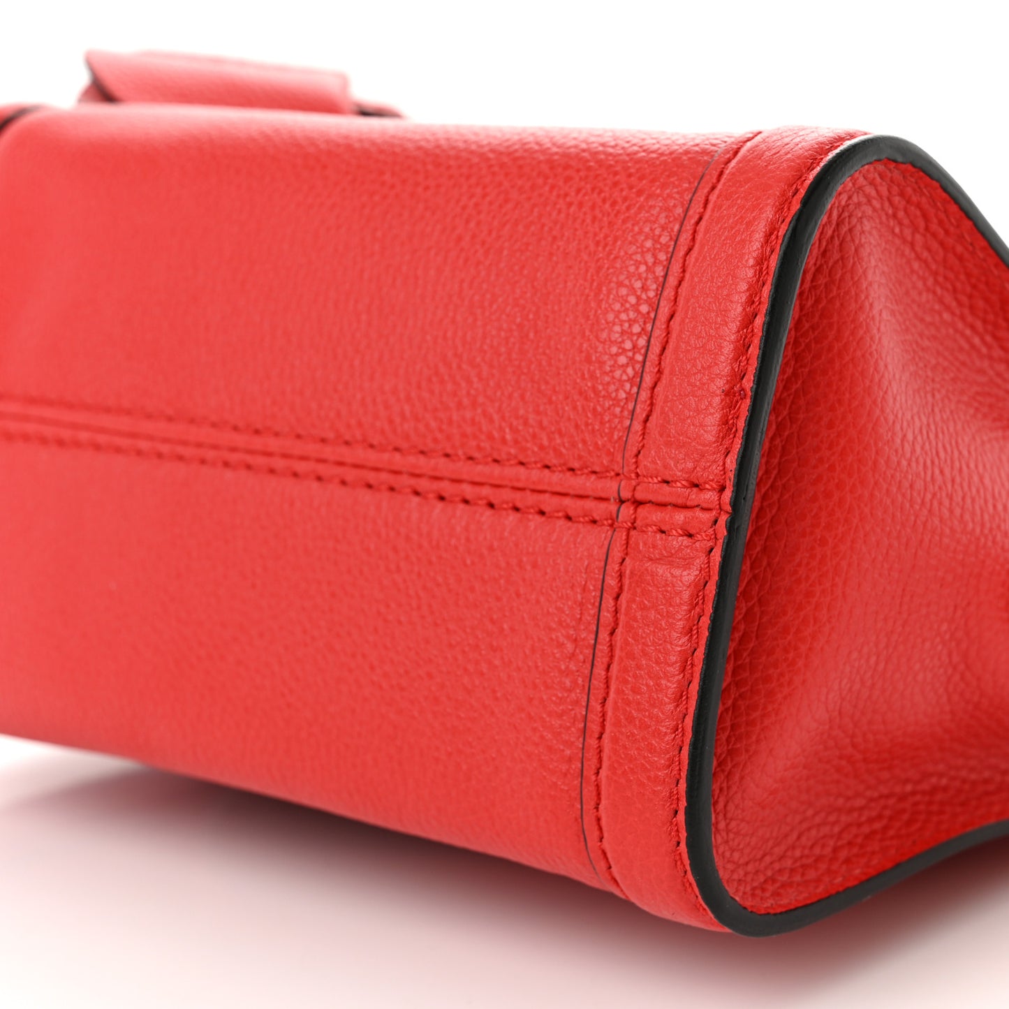 Pebbled Calfskin Mini Padlock Tote Red