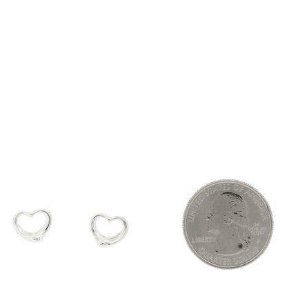 Tiffany Sterling Silver 11mm Elsa Peretti Open Heart Earrings 3 of 4