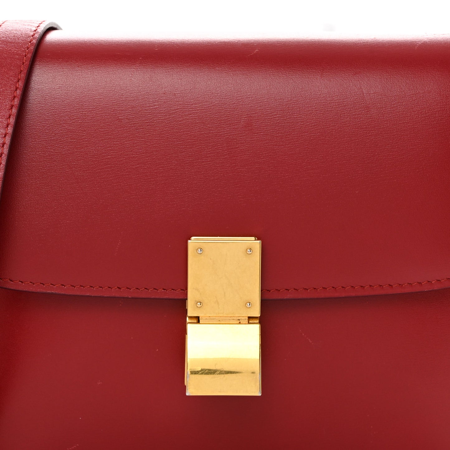 Box Calfskin Teen Classic Box Flap Bag Red