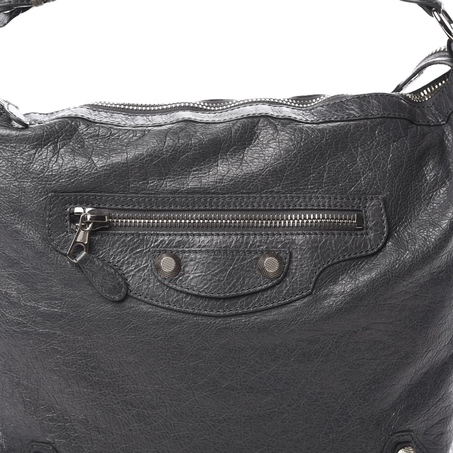 Agneau Giant 21 Silver Hardware Day Hobo Gris Tarmac