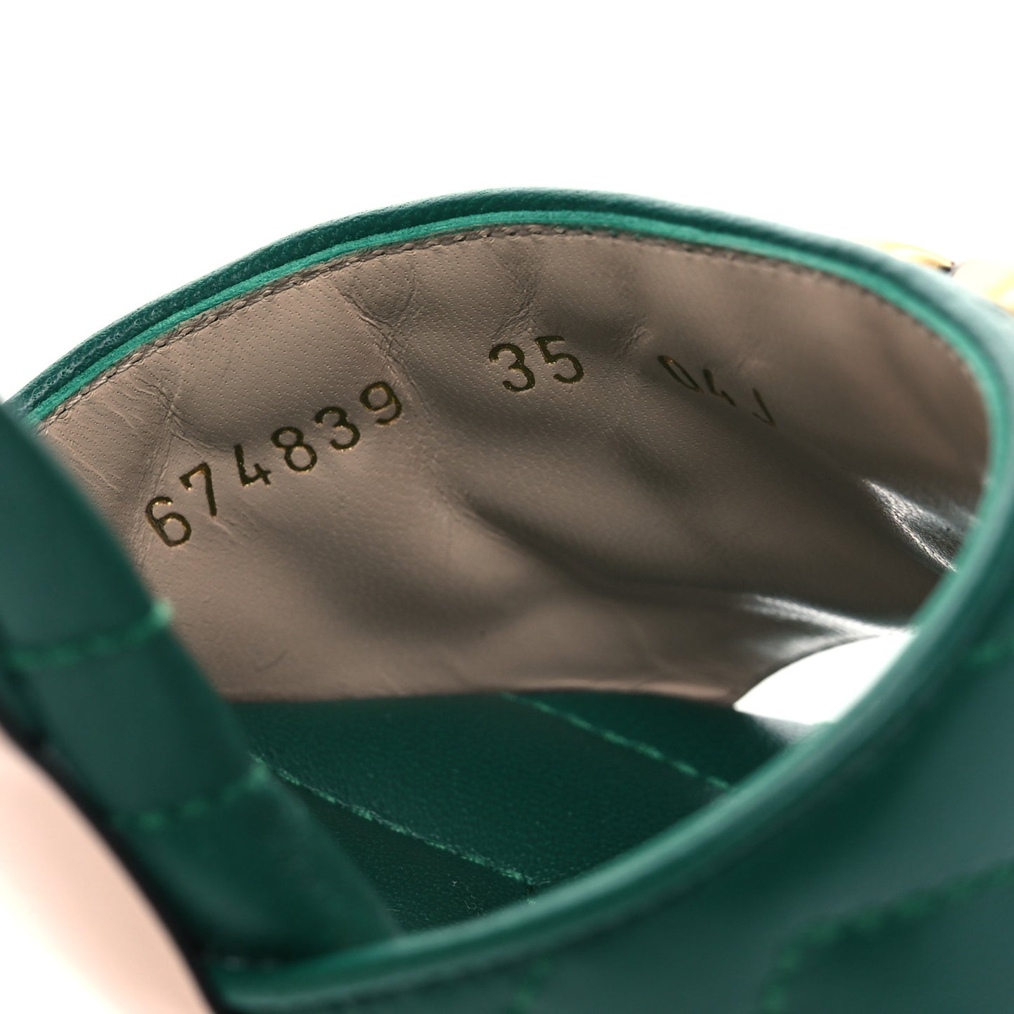 Nappa Matelasse GG Marmont 75mm Slide Sandals 35 Emerald
