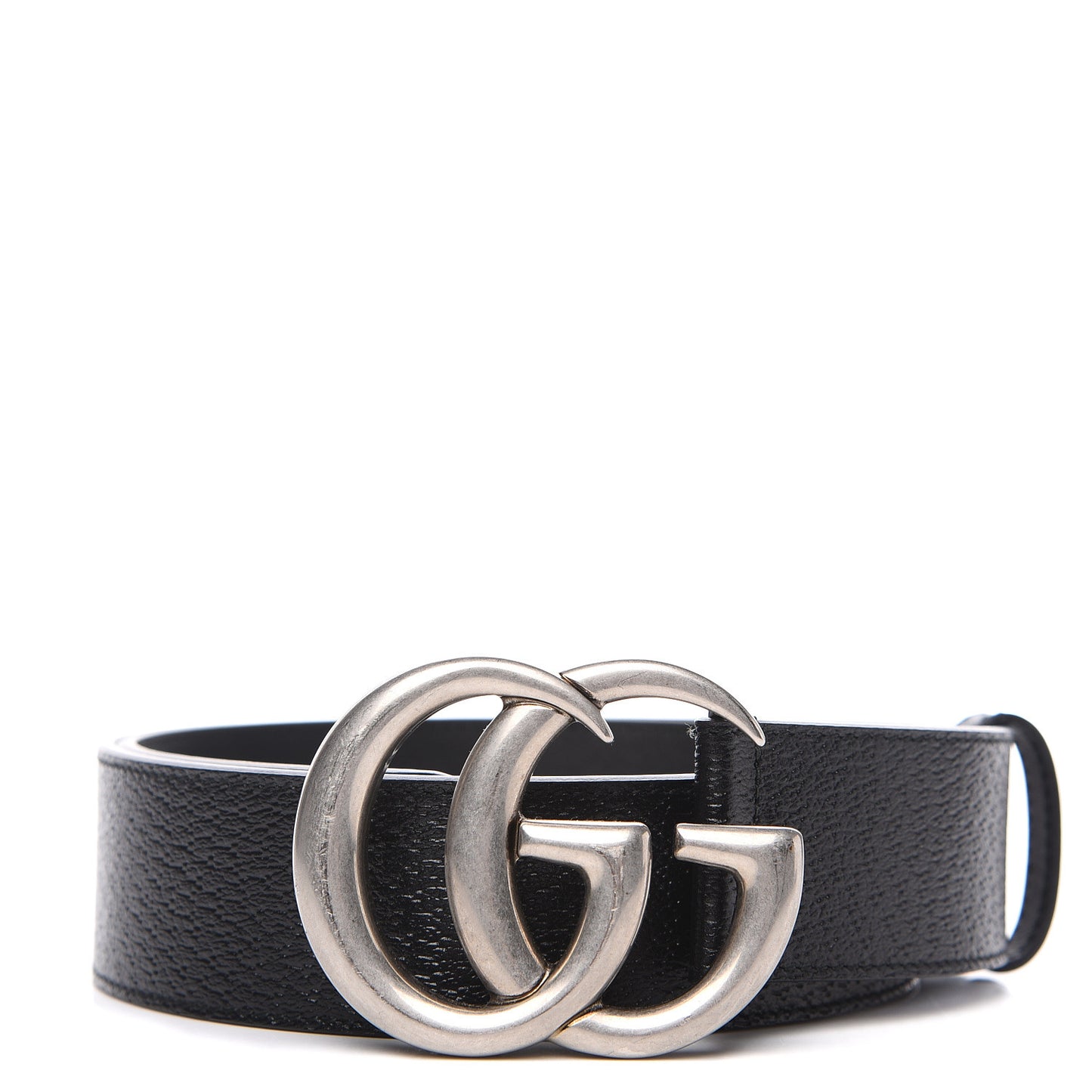 Textured Dollar Calfskin Nickel Double G 40mm Belt 70 28 Black
