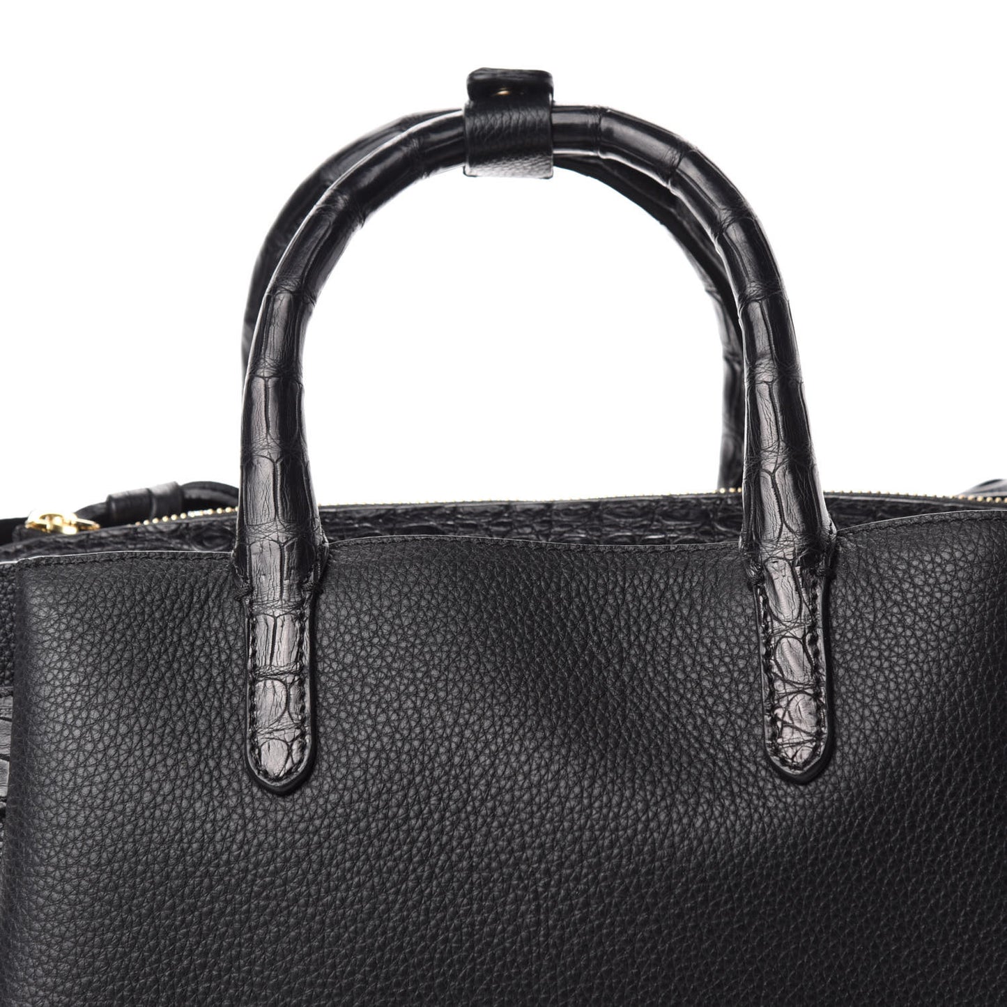 Calfskin Crocodile Cristie Satchel Black