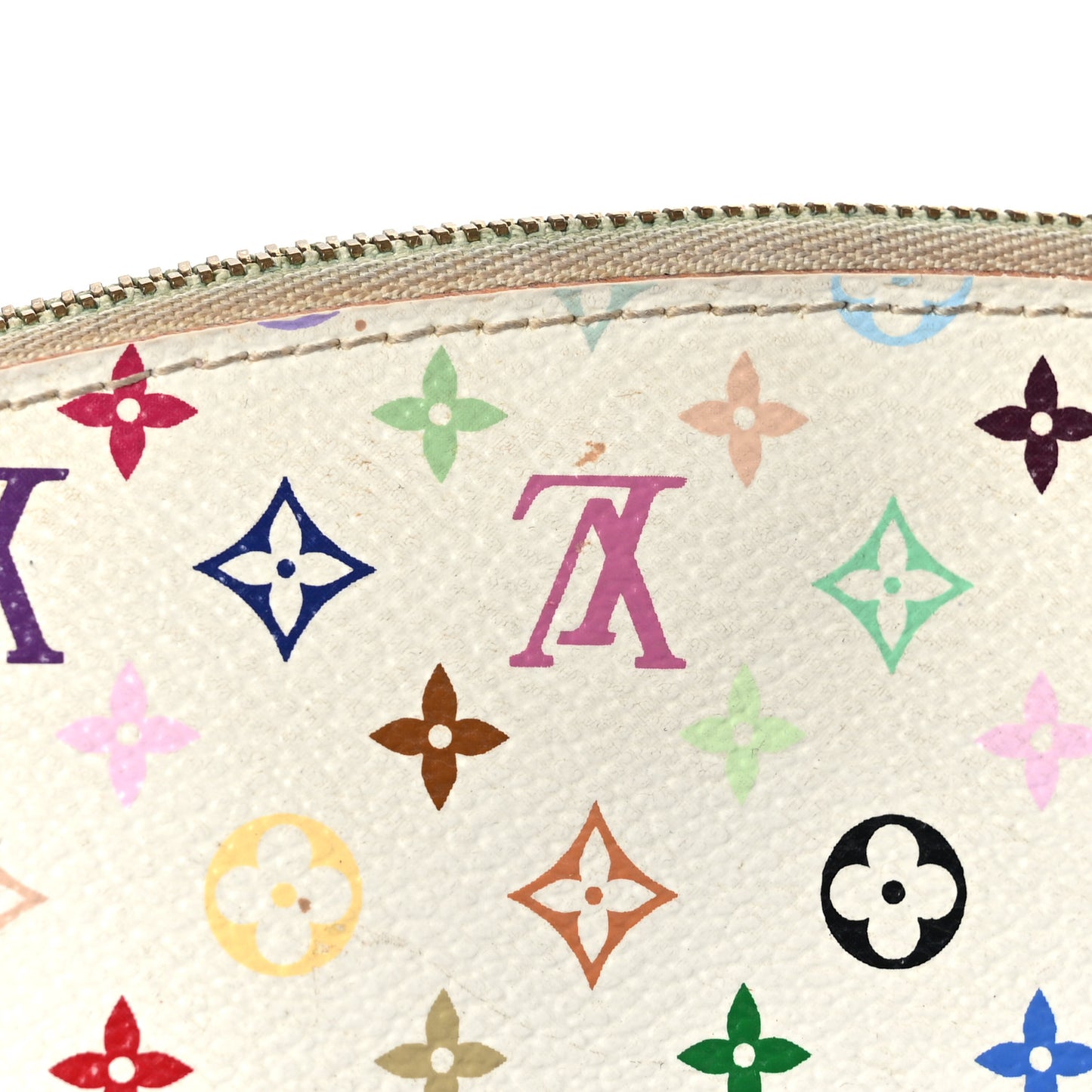 Monogram Multicolor Cosmetic Pouch White Litchi