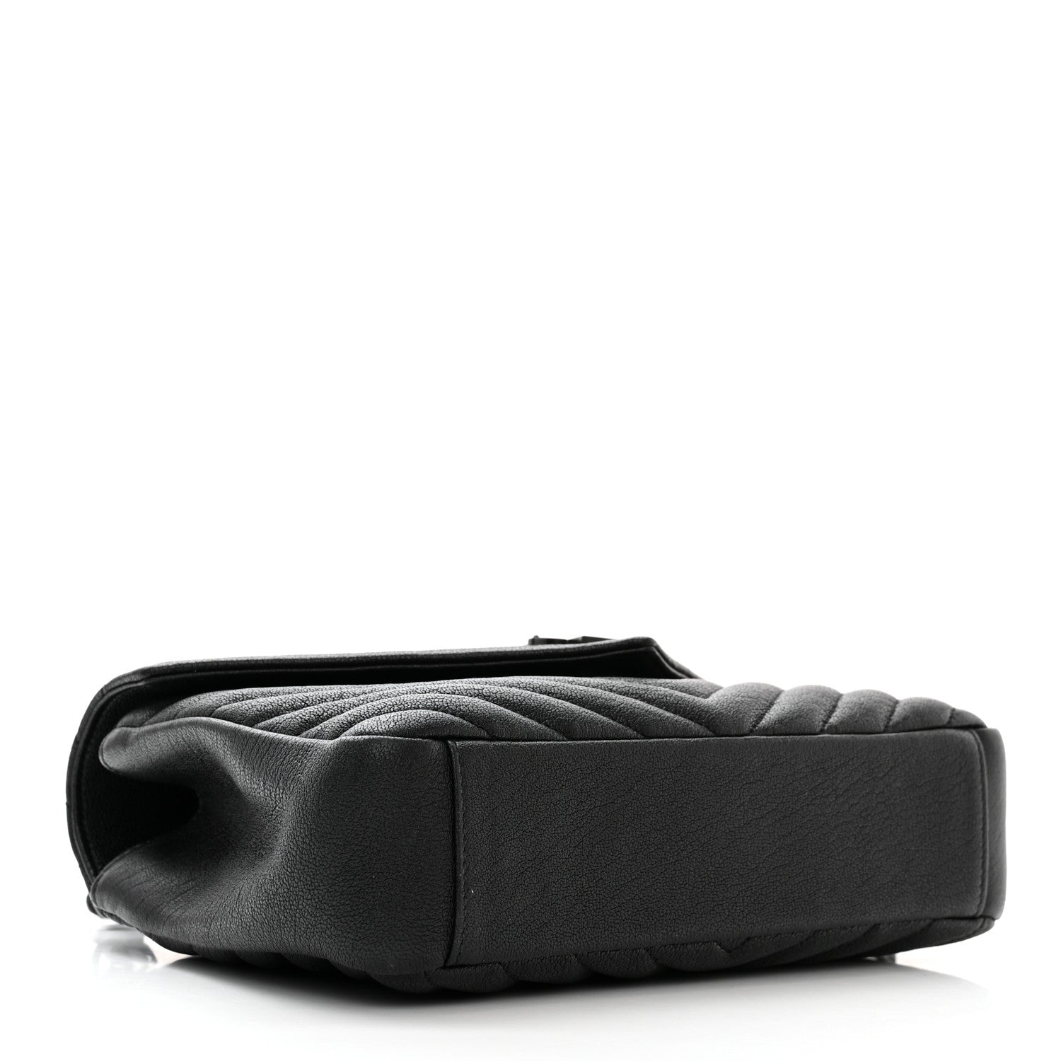 Saint Laurent Sheepskin Matelasse Chevron Monogram Monochrome Medium College Bag Black 4 of 12