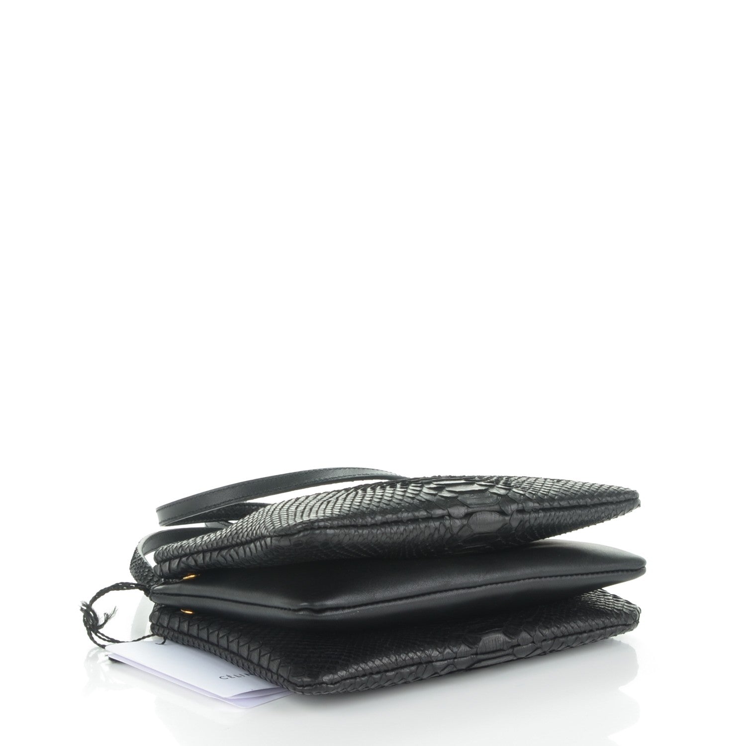 Celine Python Small Trio Crossbody Bag Black 4 of 9