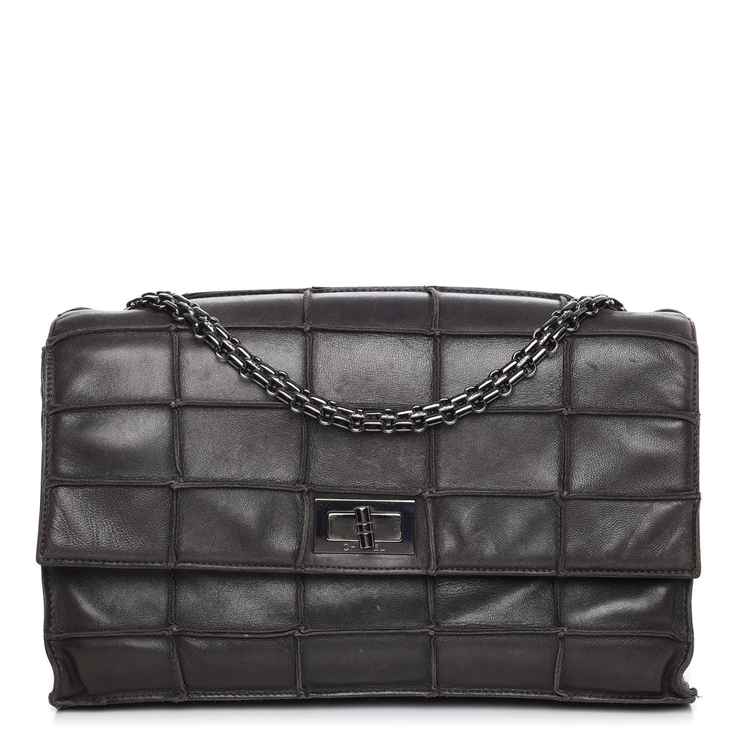 Lambskin Medium Patchwork Mademoiselle Flap Grey