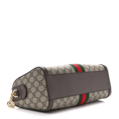 Gucci GG Supreme Monogram Web Medium Ophidia Boston Brown 4 of 11