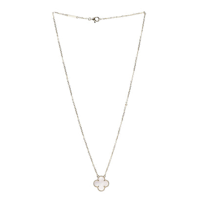Van Cleef & Arpels 18K Yellow Gold Mother of Pearl Vintage Alhambra Pendant Necklace 3 of 6