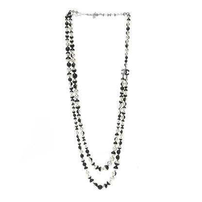 Chanel Pearl CC Long Necklace Silver Grey 3 of 4