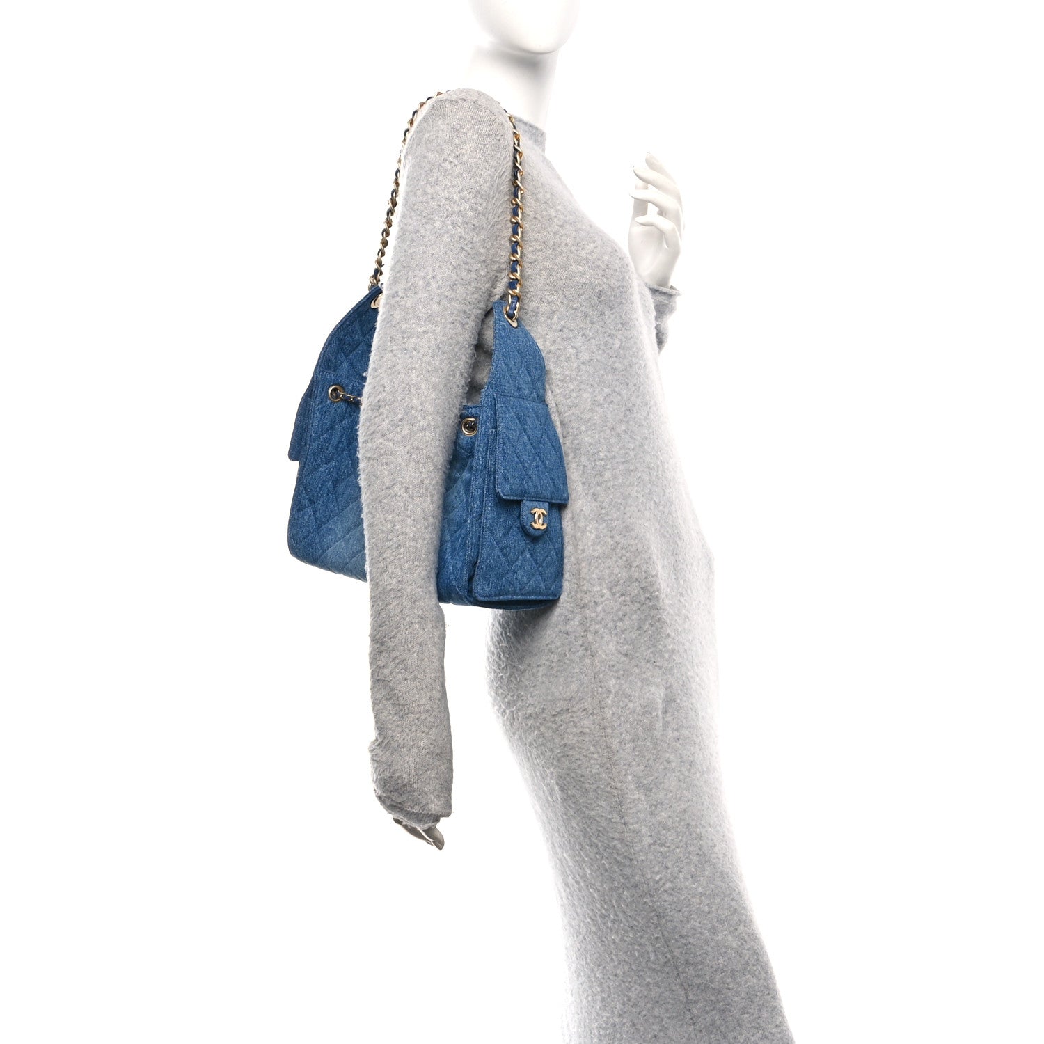 Chanel Washed Denim Quilted Small Chanel 25 Handbag Blue 2 of 11