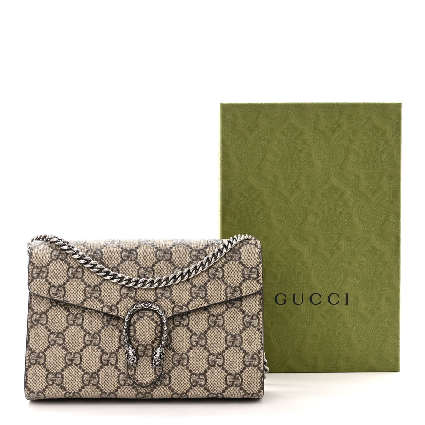 GG Supreme Monogram Mini Dionysus Chain Wallet Beige Taupe