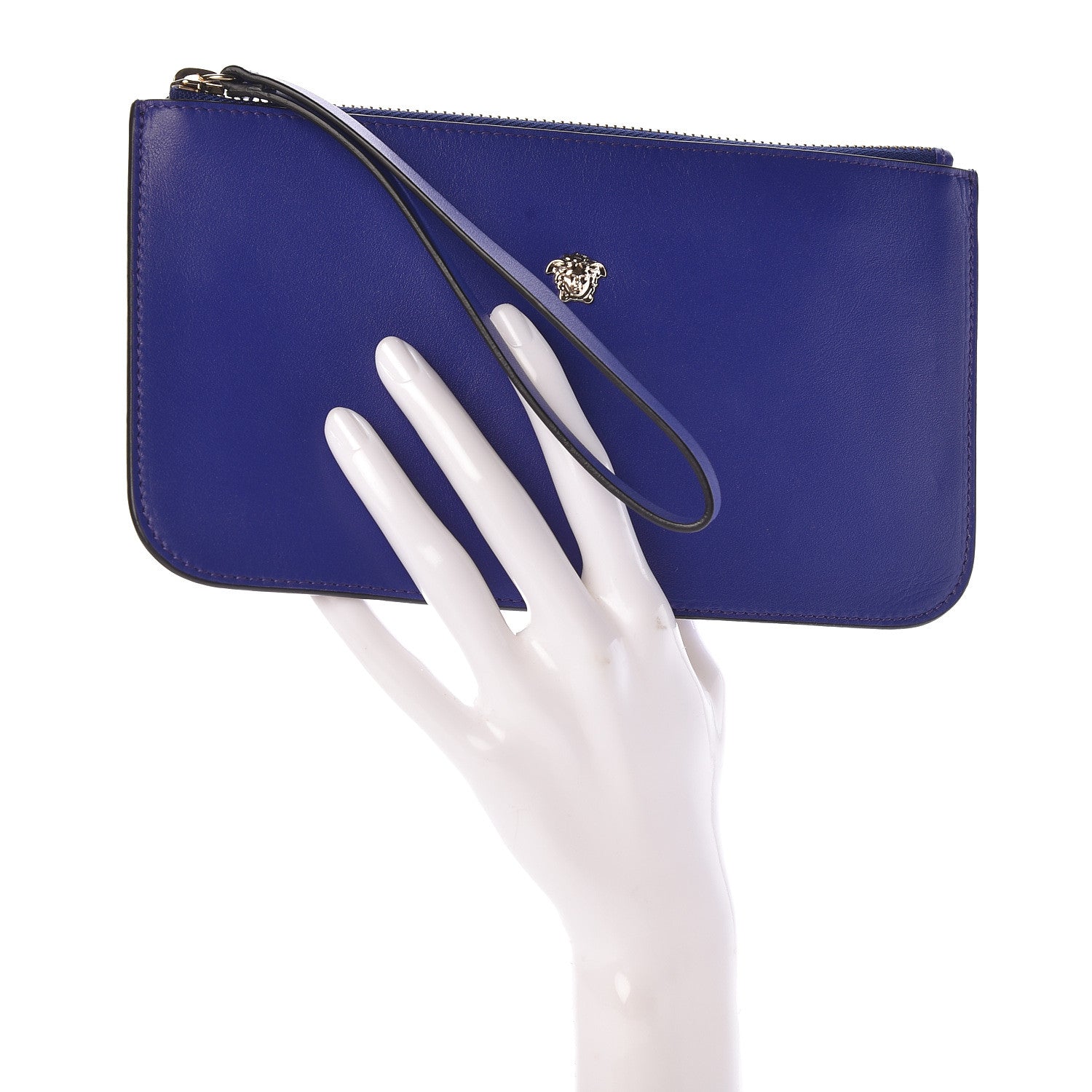 Versace Calfskin Medusa Wrist Pouch Purple 2 of 7