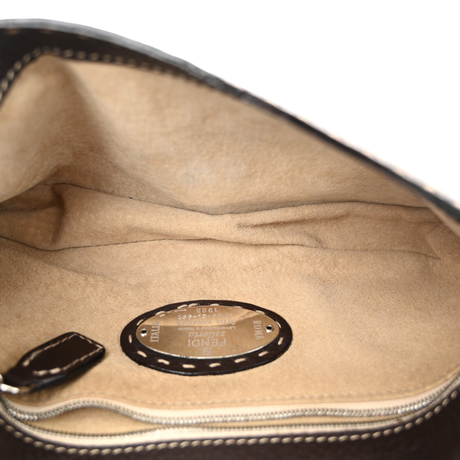 Fendi Cuoio Romano Selleria Baguette Testa di Moro 4 of 8