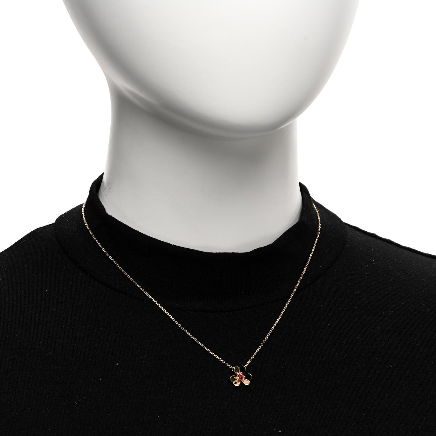 18K Yellow Gold Ruby Mini Frivole Pendant Necklace