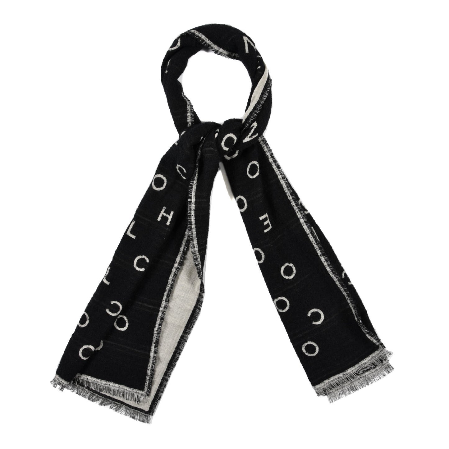 Wool Cashmere CC Scarf Black White