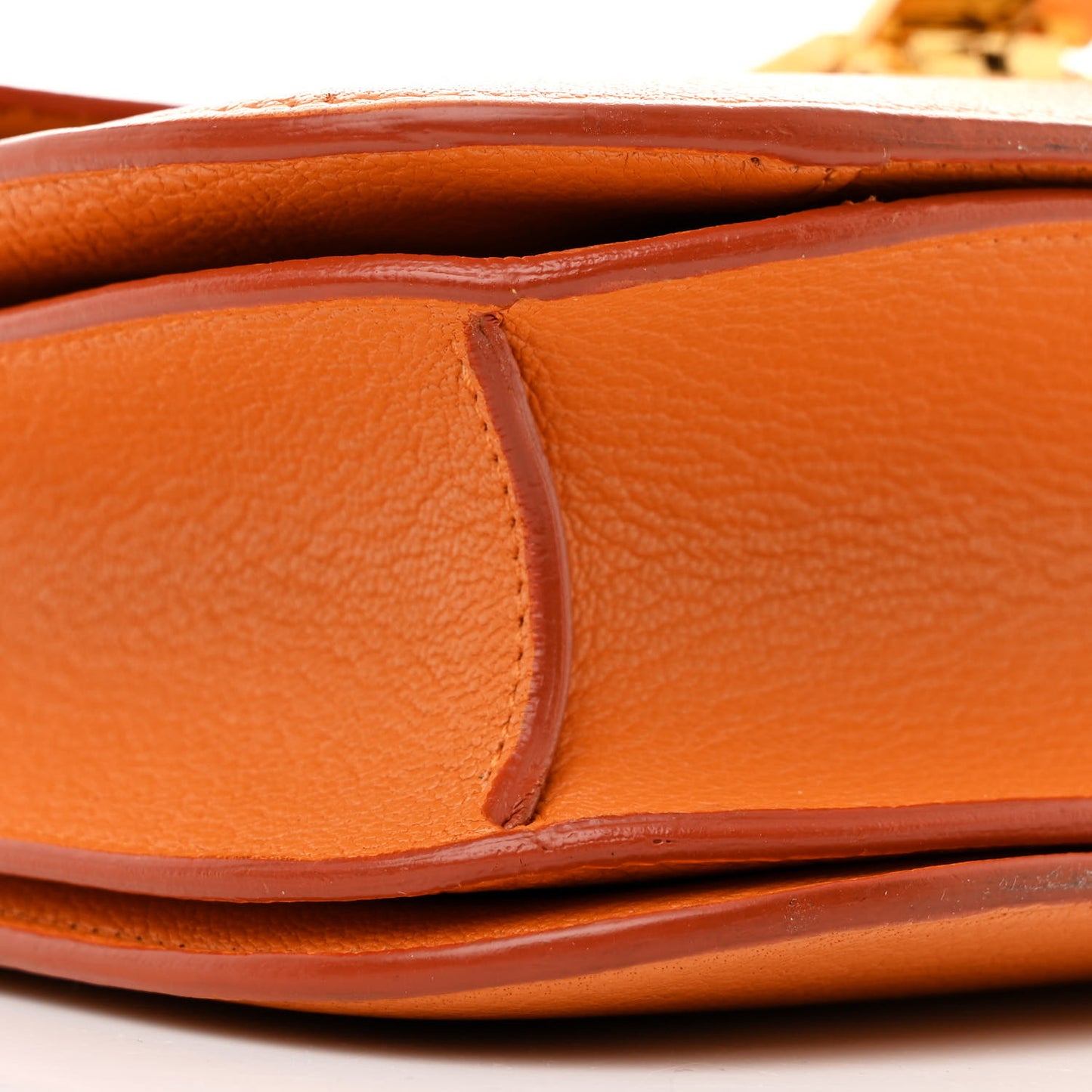 Goatskin Medium Classic Box Flap Bag Orange