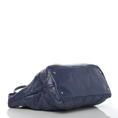Chanel Glazed Calfskin Large On The Road Tote Dark Blue 4 of 12