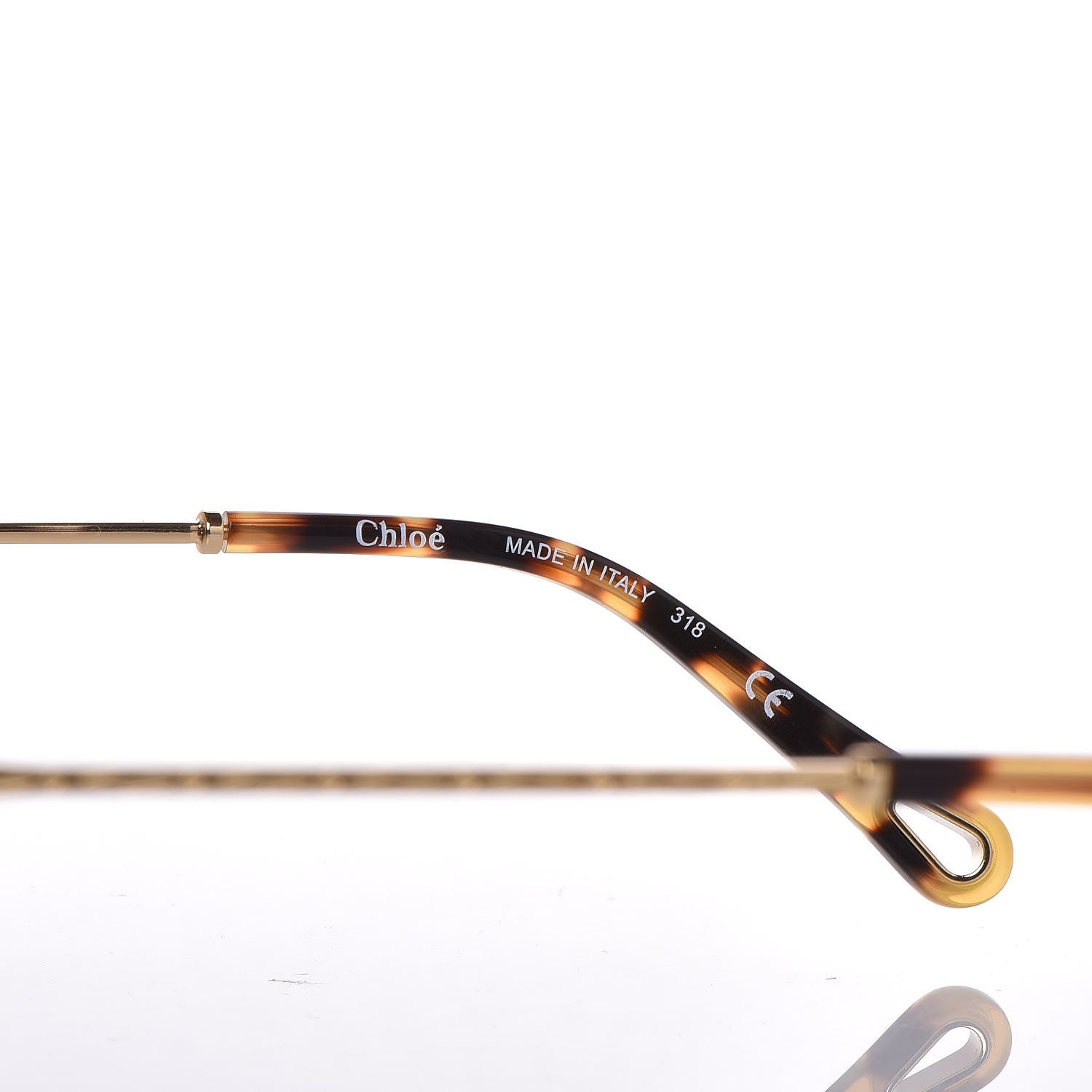 Chloe Rosie Bevelled Round Sunglasses CE142S Gold Gradient Blue 5 of 7