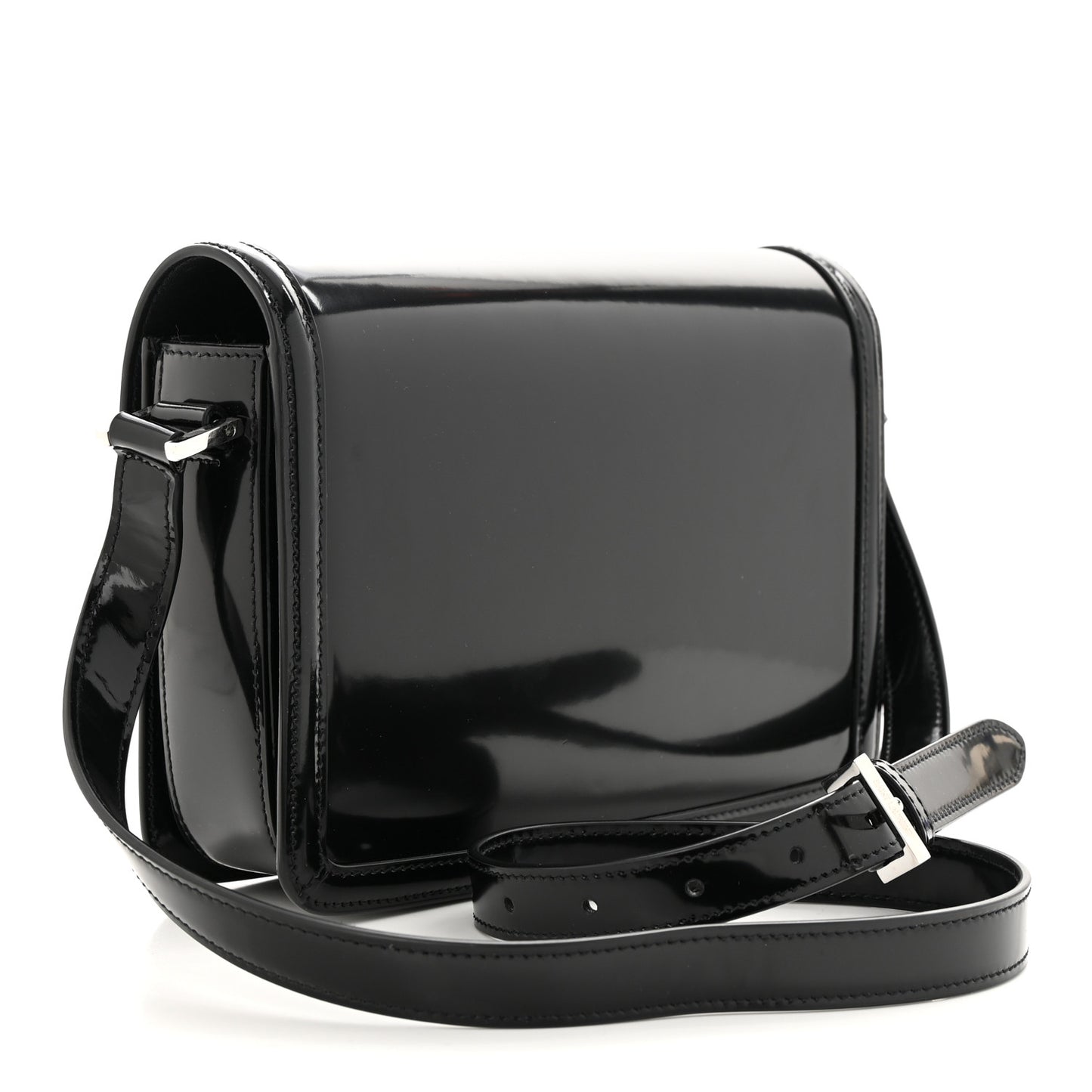 Glazed Calfskin Monogram Medium Solferino Satchel Black